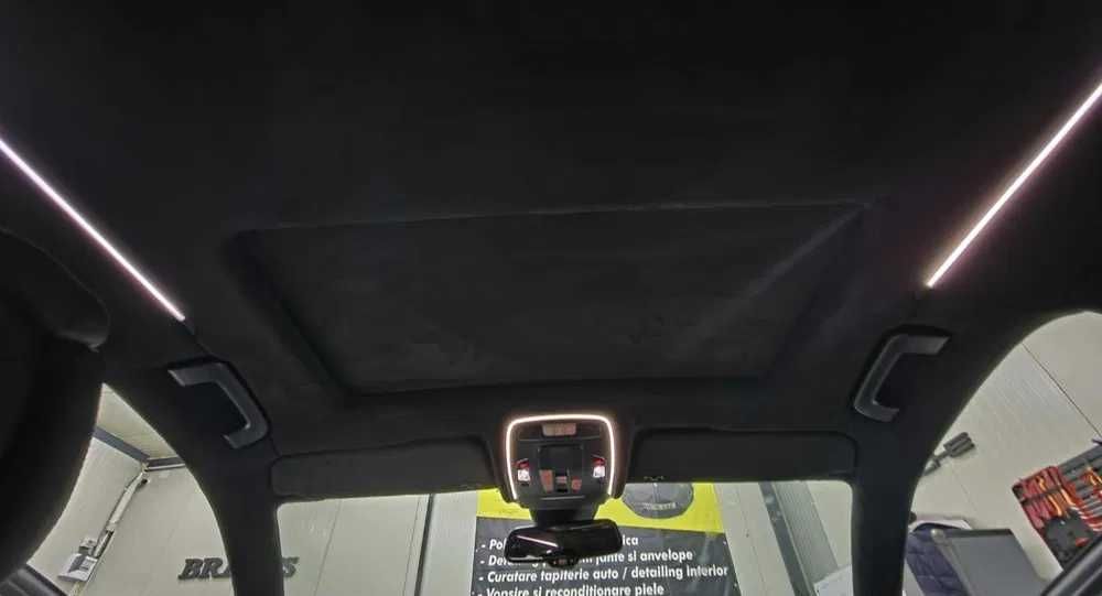 Retapitare plafon Vw textil/alcantara gri/negru/bej + lumini