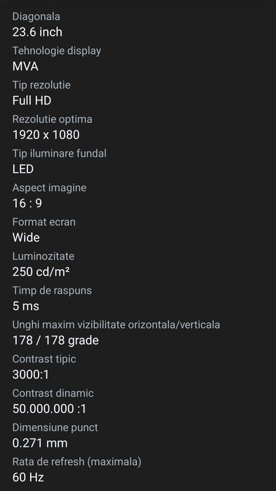 Monitor LED MVA AOC 23.6", Full HD, HDMI, Negru, 24B1H