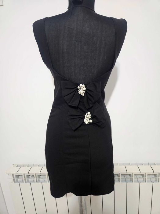 Официална къса рокля с перли