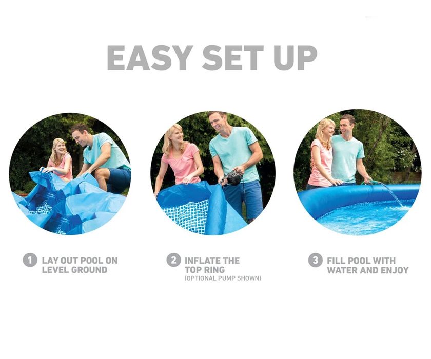 Надуваем басейн INTEX Easy Set, 366 х 76 см. с филтърна помпа