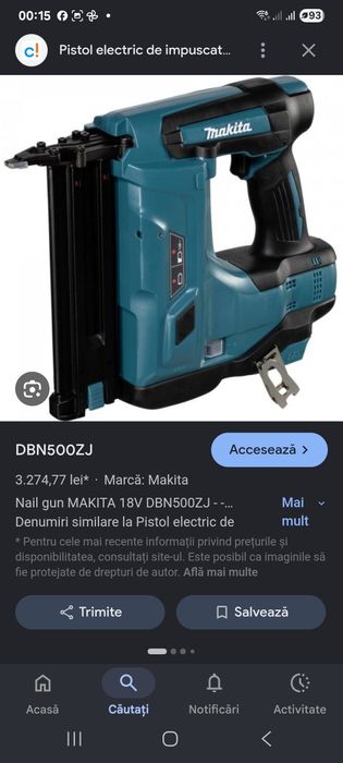 Pistol de ipuscat cuie Makita DBN500  JAPAN