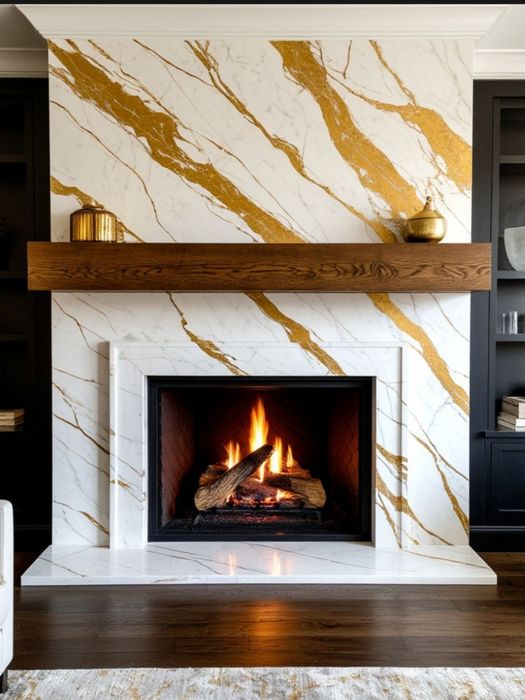 Стол. Камин. Лестница. Кух столешница.Фартук. Остров из камня на заказ