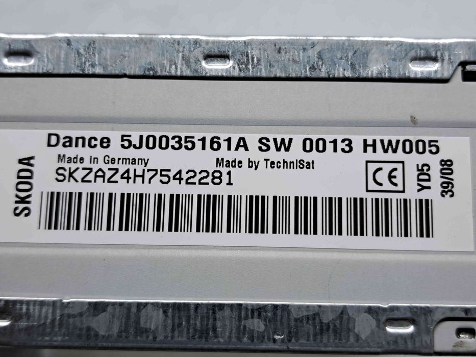 Radio CD Skoda Fabia 2 (5J, 542) [Fabr 2007-2014] 5J0035161A