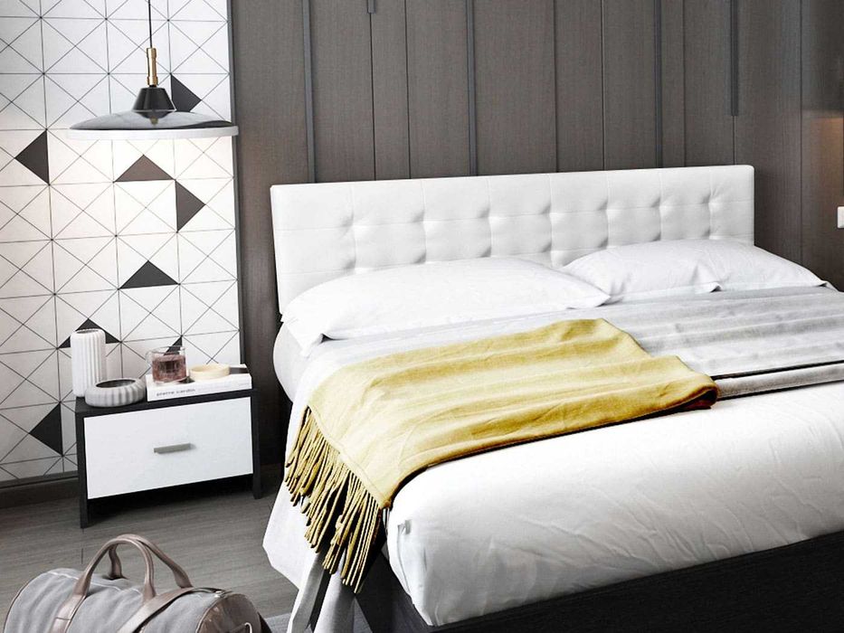 Set Dormitor Mario 4U 5 piese tapitat alb