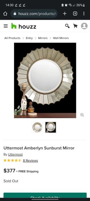 Oglinda Uttermost Amberlyn Sunburst