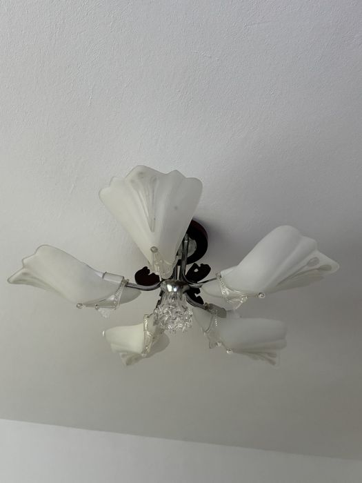 Lustră clasică – 5 brațe, sticlă opal