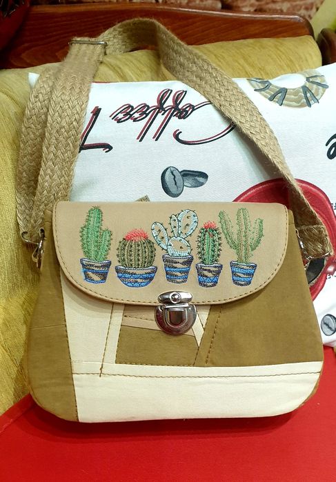 Дамска раница и чанта от дънков плат