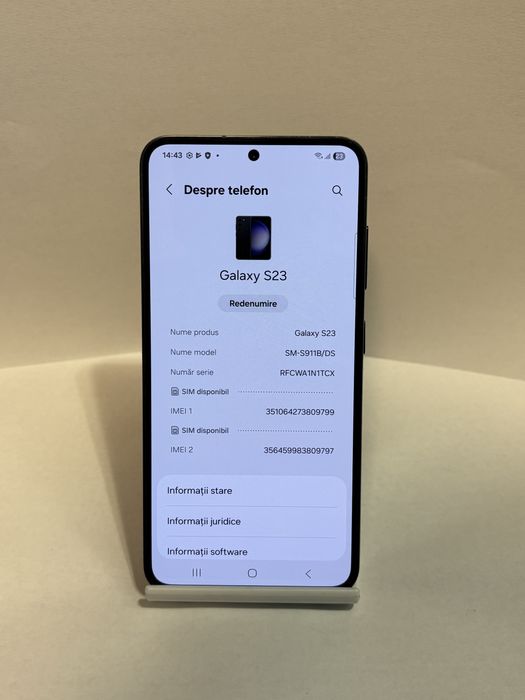 MDM vinde: Samsung S23, 128GB, Phantom Black.