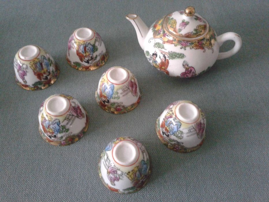 CADOU Set ceremonia ceaiului, autentic China anii '80, portelan pictat