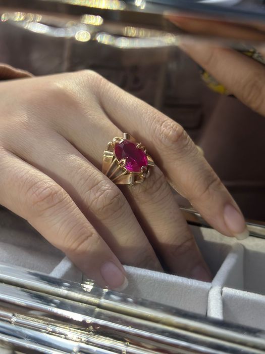 Кольцо золото рубин