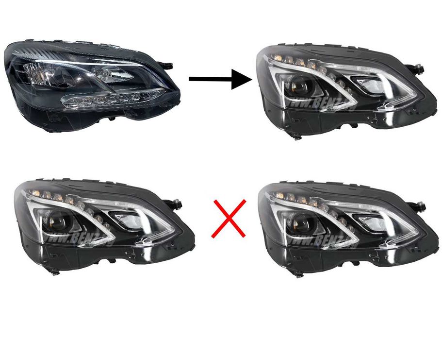 ЪПГРЕЙД Facelift FULL LED фарове за Мерцедес E-class W212 (2012-2014)