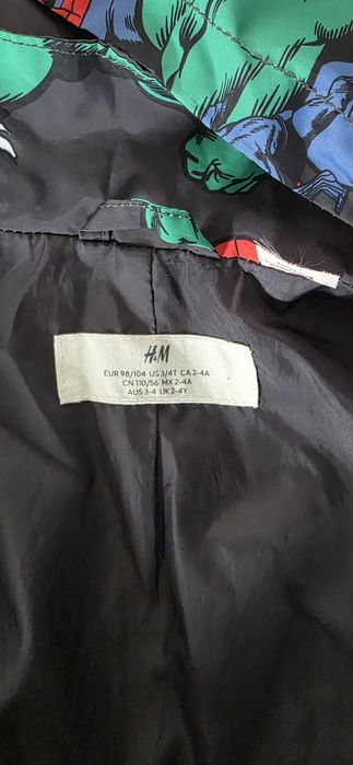 Geaca H&M supereroi Hulk Spiderman stare perfecta 98-104 2-4 ani