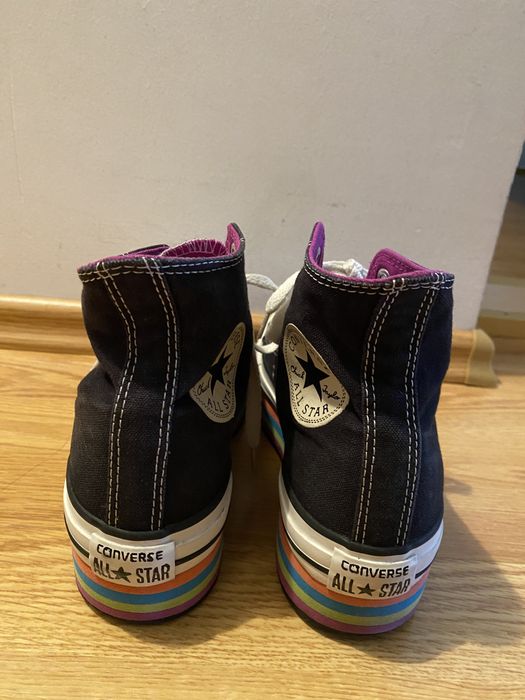 Converse All Star platforma rainbow marimea 37.5