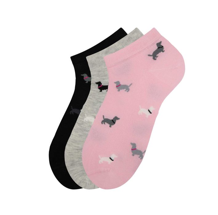 Комплект от 3 чифта дамски/детски терлици с десен на кученца