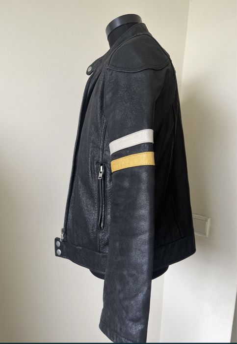 Geaca motor , piele veritabila