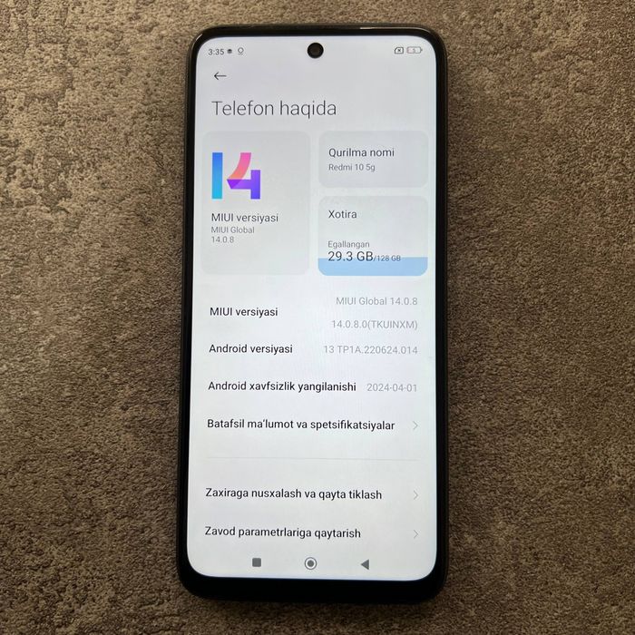 Redmi 10 5G ideal holatda srochni dastavka bor