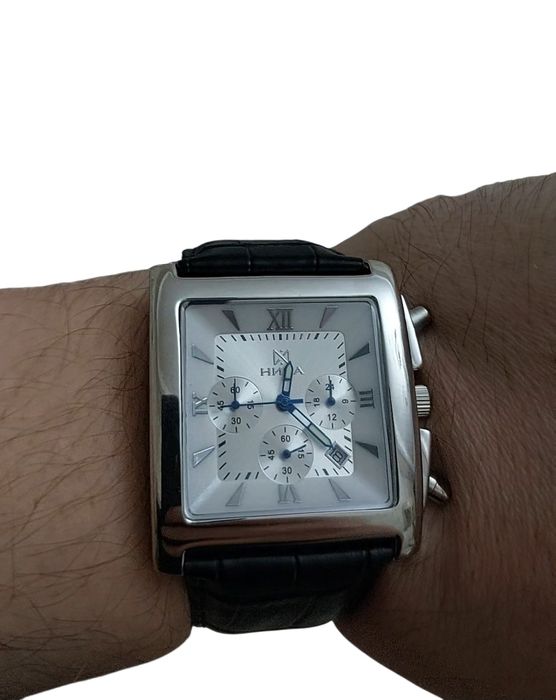 Серебряные мужские часы Ника