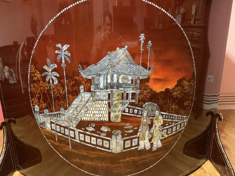 Bar chinezesc din lemn masiv cu inserții de sidef