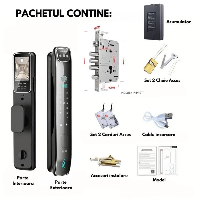 Clanța, încuietoare SMART montaj inclus