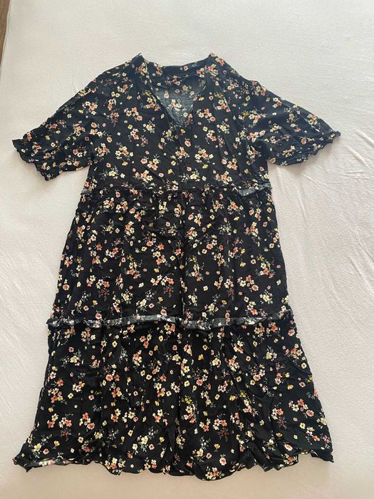 Черна памучна рокля размер L, XL