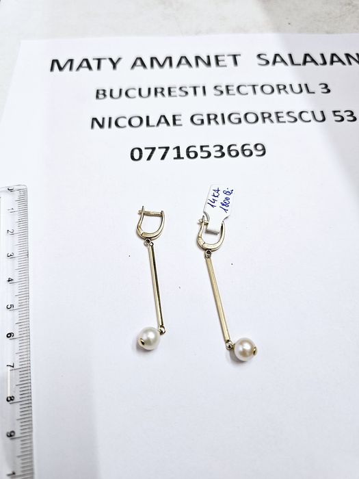 Vand cercei din aur 14 k 3.42 g cod 838