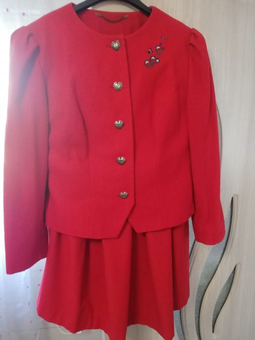 Compleu dama 2 piese rosu, vascoza, marime L