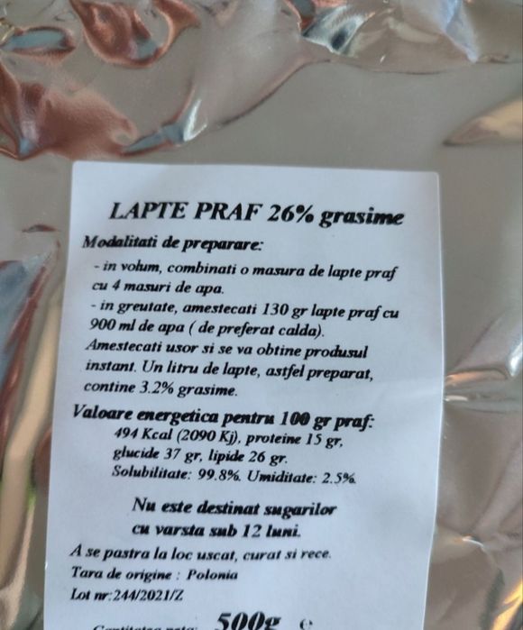 Lapte praf prajituri  - 10 buc