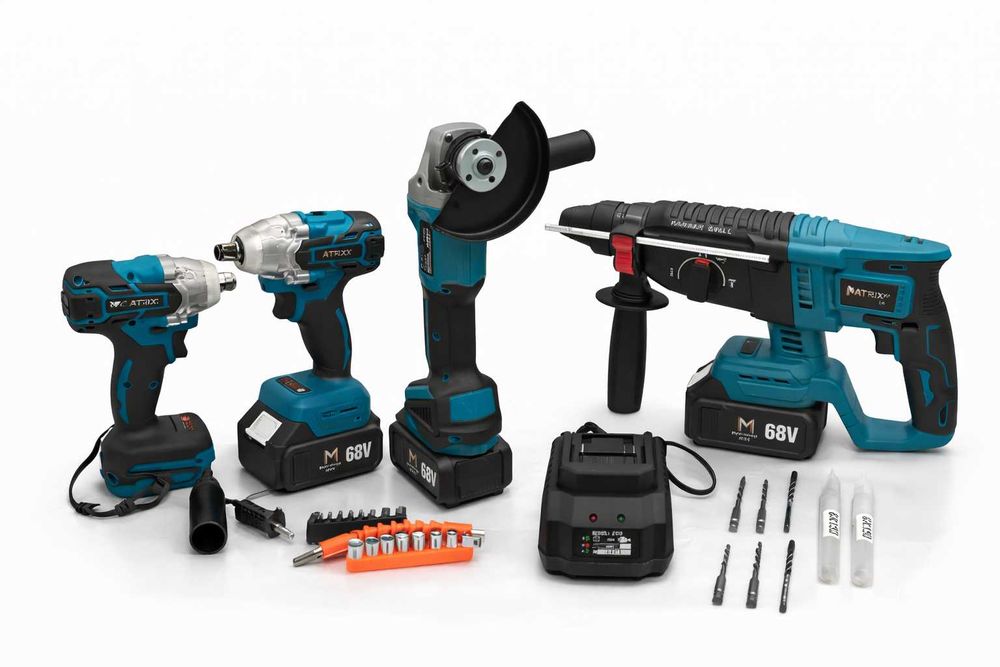 Set scule Matrix brushless 68V 6.0Ah | 4 piese | Profesional | Nou