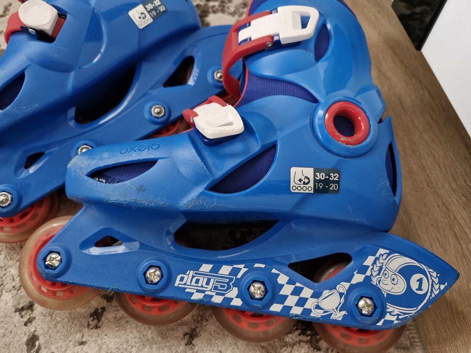 Детски ролери Decathlon, Oxelo, синьо/червено, 30-32 номер.