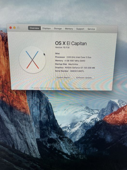 iMac 24 inch 2009 hd 320gb