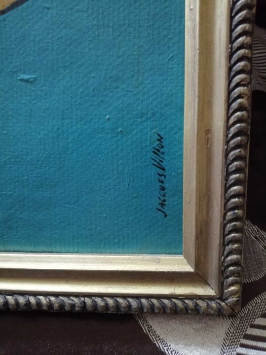 Tablou abstract semnat Jacques Villon – ulei pe carton, înrămat