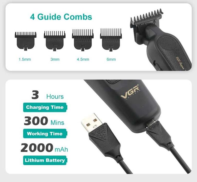 Mașină de tuns VGR V-995 profesională – contur, barbă, nouă