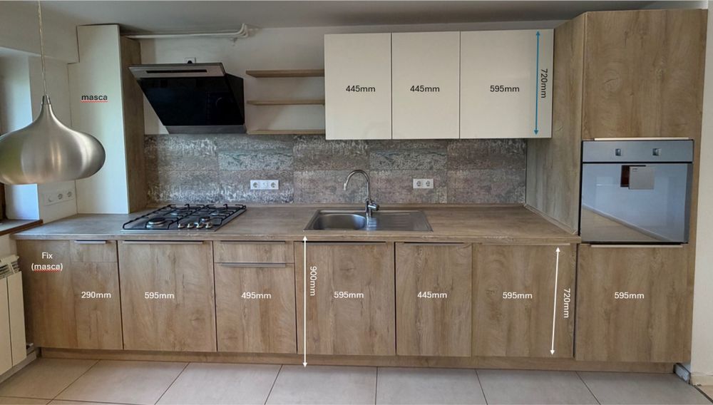 Vând mobilă modernă bucătărie + electrocasnice incorporabile