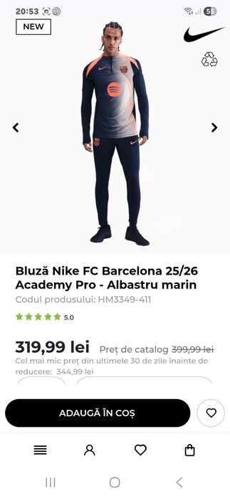 Trening Nike PSG, Fc Barcelona,  originale