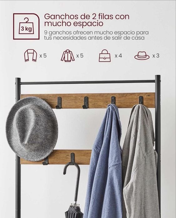 Cuier multifunctional Vasagle dimensiuni 70x32x175 cm