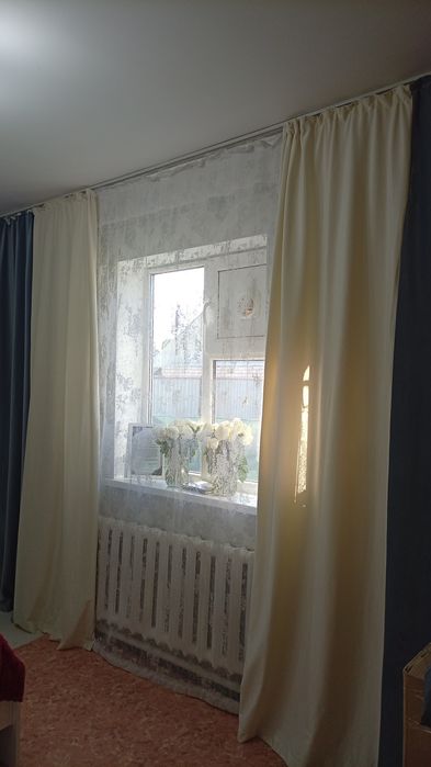 Шторы  и тюль в хорошом состоянии
