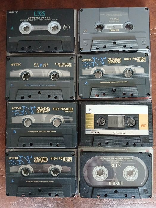Lot de 8 casete audio chromdioxid TDK, Maxell, Sony. Stare bună.
