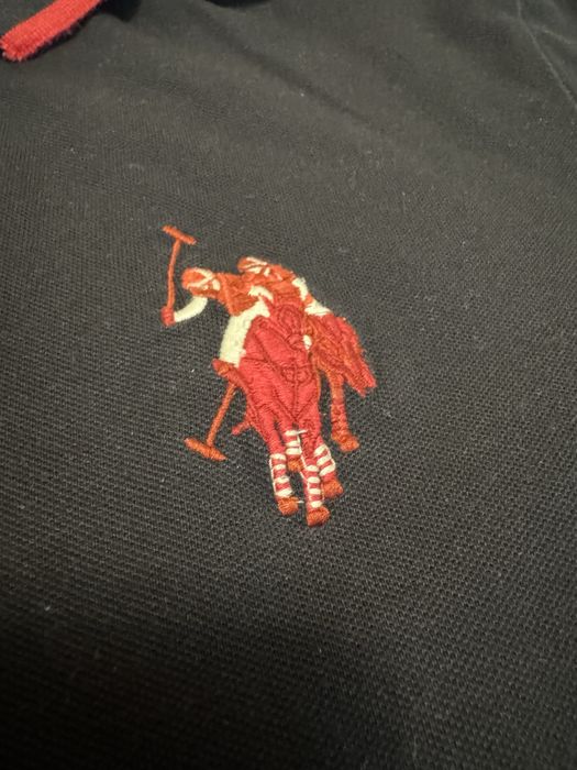 U.S. Polo Assn. чёрное поло | Slim Fit