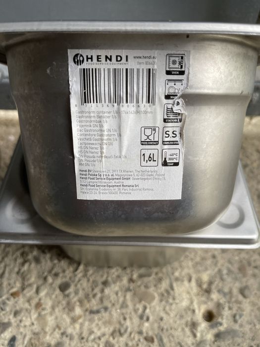 Cuve/Vascheta pentru domeniul alimentar /inghetata Inox Noi