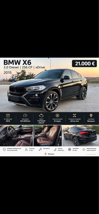 BMW X6 F16 3.0D 258cp