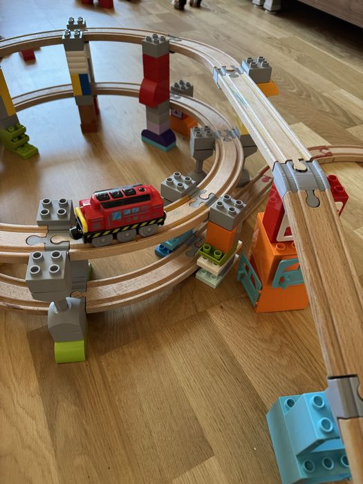 Set conectori lego duplo - sine de lemn