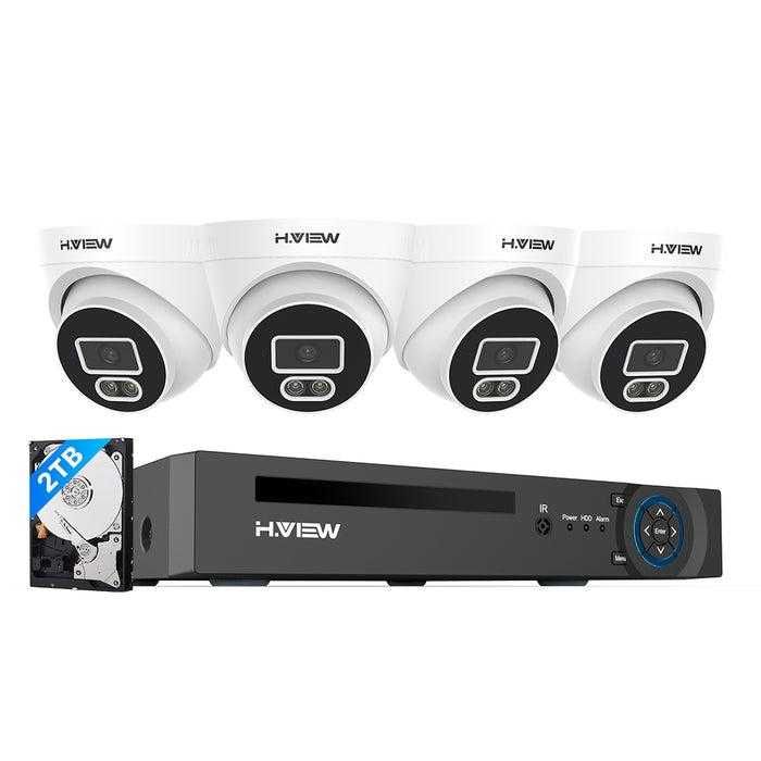 Комплект видеонаблюдение H.VIEW 4 камери 5MP PoE + NVR 4K 2TB (DVR)