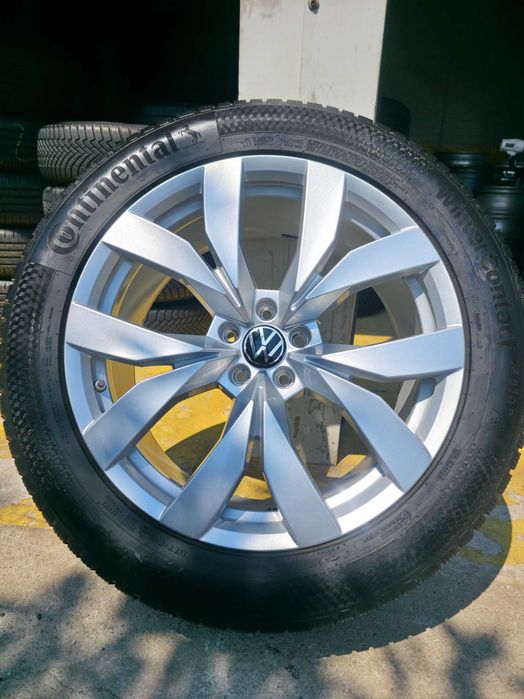 4 Roti Jante + Anvelope IARNA - 285/45/20 - OEM VW Touareg 2025 / AUDI Q7 - 5x112 20'' 9J ET 33 - CA NOI - DOT 2024 Continental IARNA !