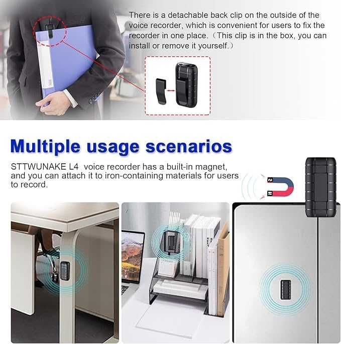 128G магнитен диктофон с гласово активиране STTWUNAKE