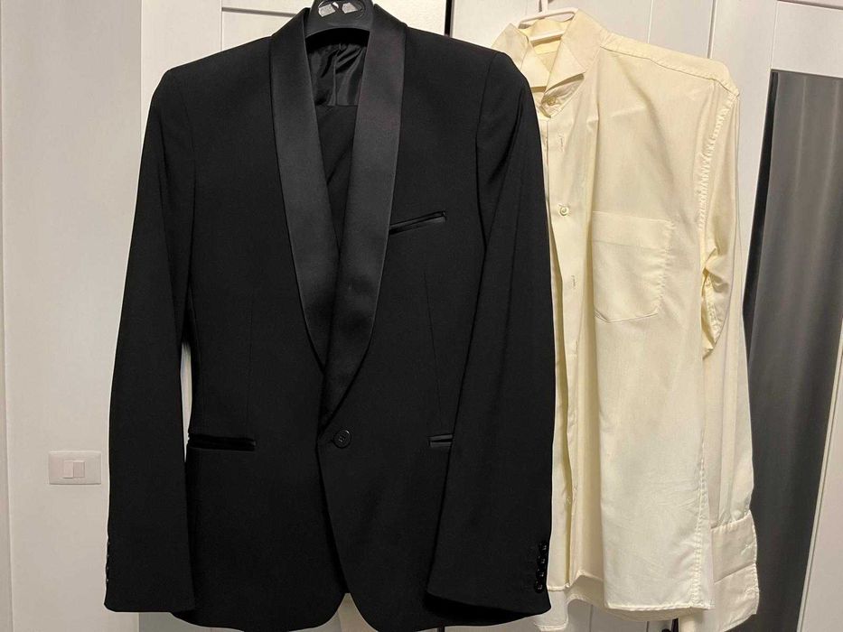 Costum bărbătesc ocazie nr44 Diasym Style ca NOU+cămașă și papionCADOU