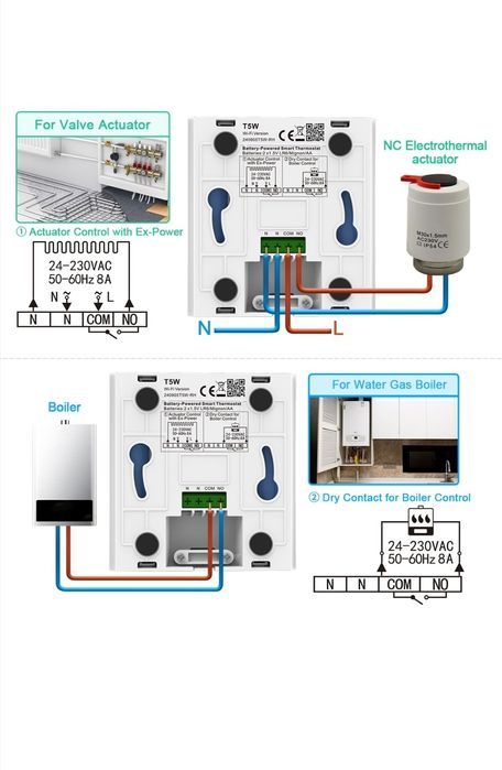 Termostat WiFi centrala, încălzire pardoseala, tuya, Smart Life