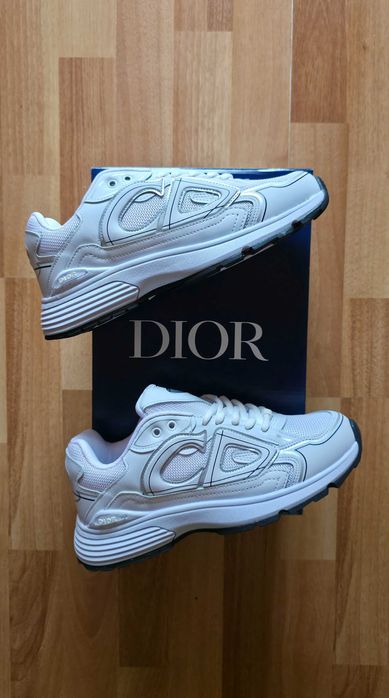 Дамски сникърси обувки Диор Reflective White Lux Sneakers
