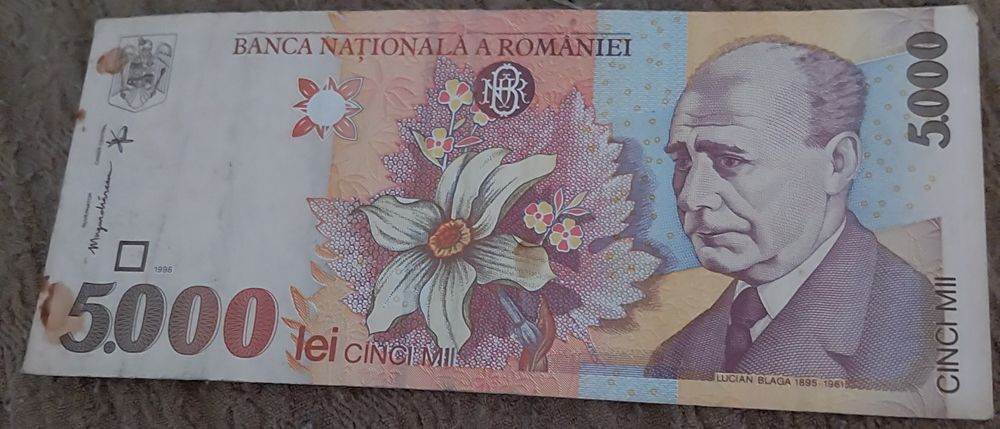 Vând bancnota 5000lei din 1998