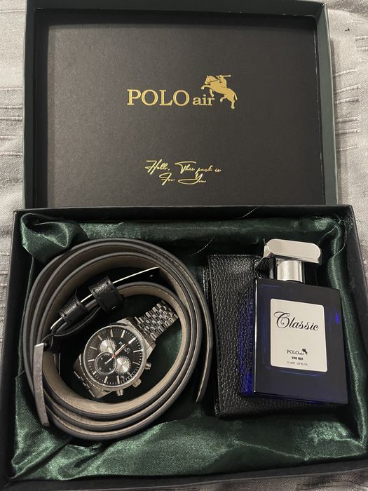 Set Polo Air Cadou Ceas Parfum Curea Portofel