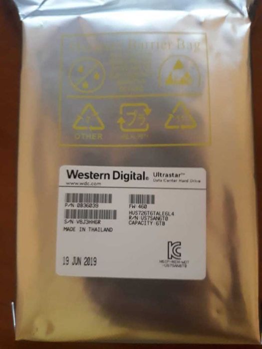 HDD SATA  6000 GB Western Digital Ultrastar DC HC310, HUS726T6TALE6L4,
